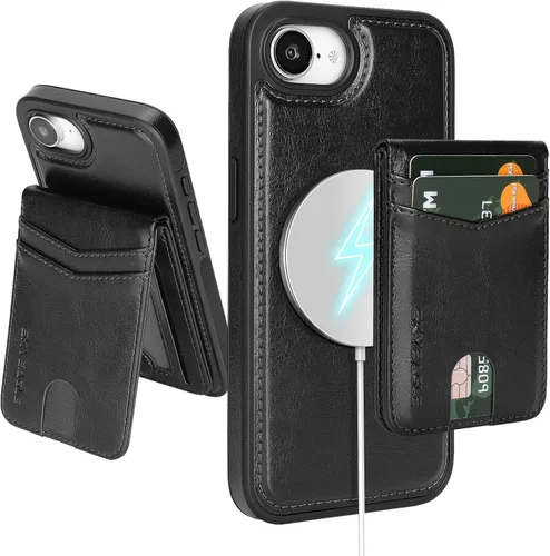 Miniatura 61 de SkyEagle Magsafe - Funda magnética 2 en 1 desmontable para iPhone 11 Pro Max con tarjetero, para mujeres y hombres, piel sintética con bloqueo RFID
