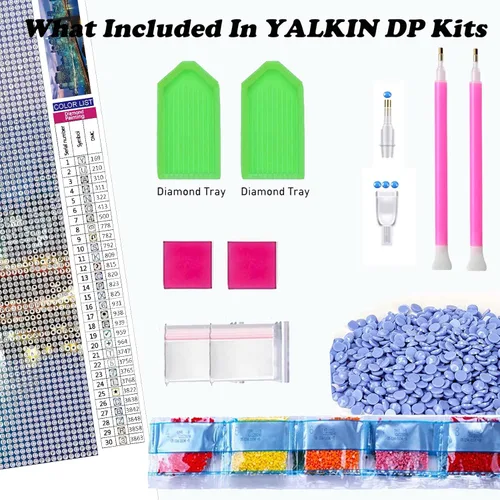 Miniatura 4 de YALKIN Kits de pintura de diamantes grandes 5D para adultos (35.43 x 11.8 pulgadas), taladro redondo completo, arroyo, puente, imágenes, arte
