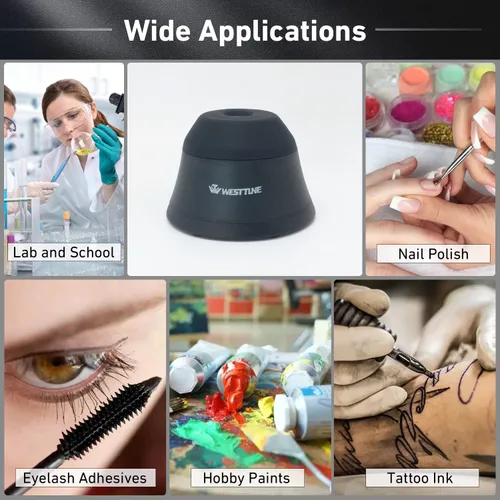 Miniatura 6 de Lab - Mini mezclador de vórtice, 4000 rpm, mezclador de pintura de alta velocidad y mezclador de pintura para pinturas acrílicas, esmalte de gel