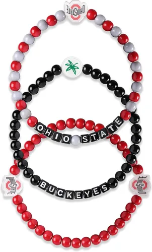 Miniatura 4 de FOCO NCAA unisex-adulto Paquete de 3 Pulseras de la Amistad con Cuentas con Logotipo de Equipo Universitario de la NCAA Oficialmente Licenciadas