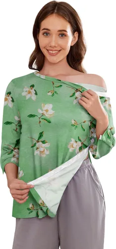 Miniatura 7 de Camisetas Deyeek para Mujeres Después de Cirugía de Hombro Desmontables Mangas 3/4 Tops para Después de Cirugía de Manguito Rotador Ropa Adaptativa