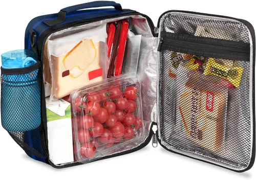 Miniatura 4 de Bolsa de almuerzo personalizada para niñas, niños, adolescentes, hombres y mujeres, regalo personalizado, bolsa de almuerzo, pelota de fútbol, azul