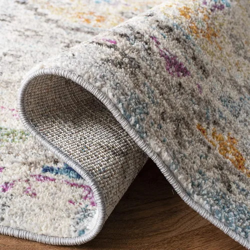 Miniatura 5 de Safavieh Madison Collection MAD418F - Alfombra de área con diamantes, Polipropileno, Gris/amarillo