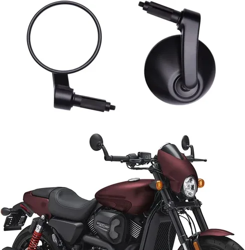 Miniatura 8 de DREAMIZER Espejos retrovisores universales para manillar de motocicleta, 7/8 pulgadas, 0.866 in, color negro, para guía de barra de calle, Softail