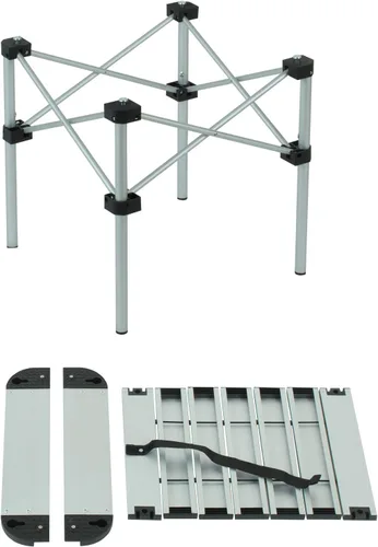 Miniatura 9 de iClimb Mesa ligera y estable de aluminio plegable cuadrada con parte superior enrollable y bolsa de transporte para acampar, picnic, patios