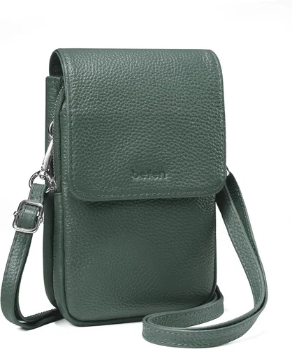 Miniatura 12 de befen Bolsos cruzados pequeños de cuero genuino para mujer, bolsa cruzada para teléfono celular con ranuras para tarjetas de bloqueo RFID