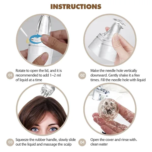 Miniatura 6 de Peine aplicador para el cuero cabelludo, herramienta aplicadora de Minoxidil, aceite capilar esencial y suero líquido para masaje y crecimiento