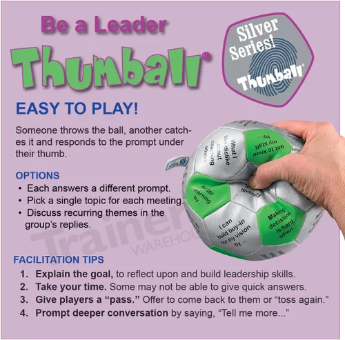 Miniatura 4 de Trainers Warehouse Colección Thumball de 6 pulgadas, 32 indicaciones para conversación, formación de equipos, relación y entrenamiento