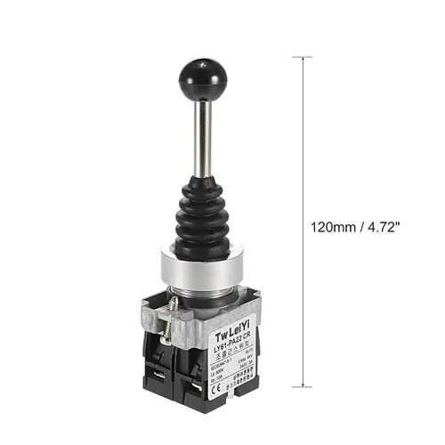 Miniatura 2 de uxcell Controladores de interruptor de palanca de mando 2 Posiciones 2NO Tipo momentáneo 150/250/600V 15/10/4A 0.866 in Montaje en panel