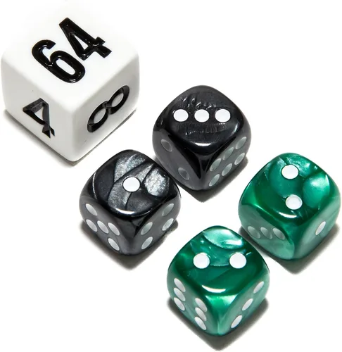 Miniatura 16 de Bello juegos Deluxe dados de imitación de mármol sets-black/, Azul, 5/8