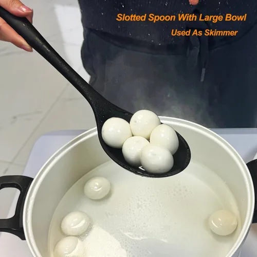 Miniatura 8 de Juego de utensilios de cocina de silicona, espátulas y cucharas antiadherentes grandes y resistentes al calor para cocina, ideales sin BPA