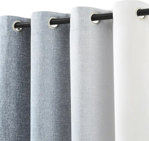 Miniatura 13 de Cortinas Completamente Opacas Azul Degradado de 63 pulgadas de Largo para Sala de Estar y Dormitorio, Cortinas con Aislamiento Térmico para Navidad