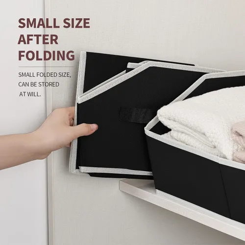 Miniatura 5 de Homsorout Organizador trapezoidal para armario, cestas grandes para organizar, caja de almacenamiento de tela para estantes, cubos de almacenamiento