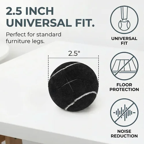 Miniatura 2 de Hiceeden 24 pelotas de tenis precortadas para caminantes, pelotas antideslizantes resistentes, de larga duración para silla, escritorio, patas