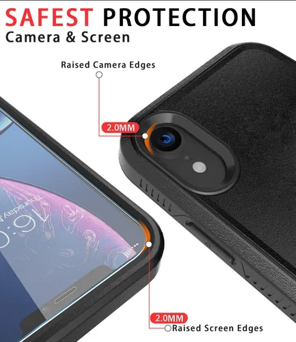 Miniatura 3 de Diverbox Funda para iPhone XR [Protector de Pantalla de Vidrio Templado] [A Prueba de Golpes] [A Prueba de Caídas] Funda de Teléfono de Protección