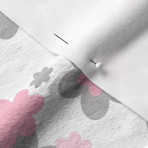 Miniatura 5 de Spoonflower Tela - Rosa Gris Gris Floral Niña Nursery Flower Room Impreso en tela Minky por The Yard - Cobijas de bebé Coser Edredón de felpa