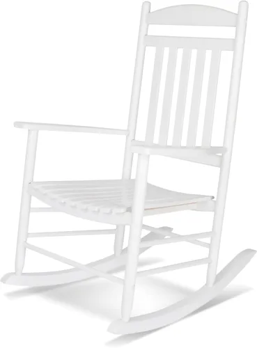 Miniatura 21 de Silla mecedora de madera moderna de Shine Company, balancín de porche ergonómico de asiento ancho, color negro