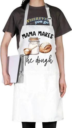 Miniatura 10 de JNIAP Delantal para hornear pan, delantales para panadero, pan de masa madre para hornear, regalos para mamá, delantal maestro de hornear