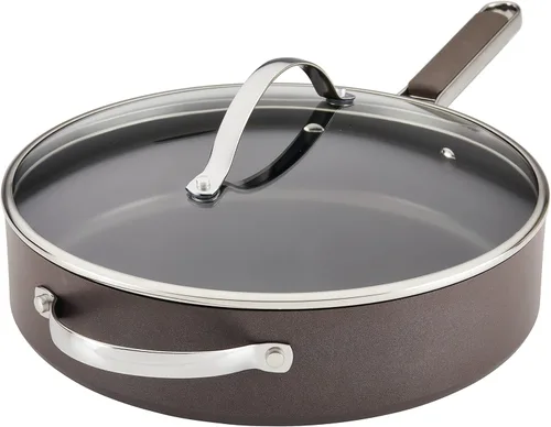 Miniatura 7 de Ayesha Curry Kitchenware - Juego de ollas y sartenes antiadherentes anodizados profesionales, 10 piezas, color carbón