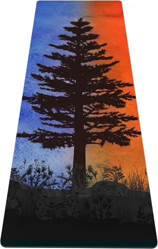 Miniatura 54 de nuveti Alfombrilla de yoga con estampado extra grueso de elastómero termoplástico antideslizante con bolsa de transporte, 72 x 24 pulgadas, extra