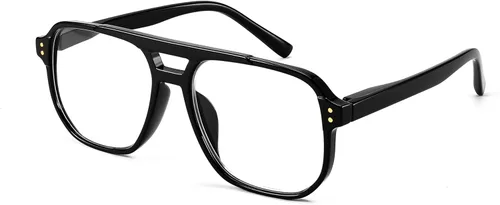 FEISEDY Gafas de lectura retro estilo aviador, para mujeres y hombres, con bloqueo de luz azul, lentes de lectura, armazón de plástico ligero B0071
