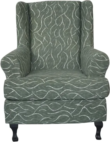 Miniatura 40 de NILUOH Funda para silla Wingback, 2 piezas, fundas elásticas de elastano para silla con respaldo de ala, funda lavable para sillones con respaldo