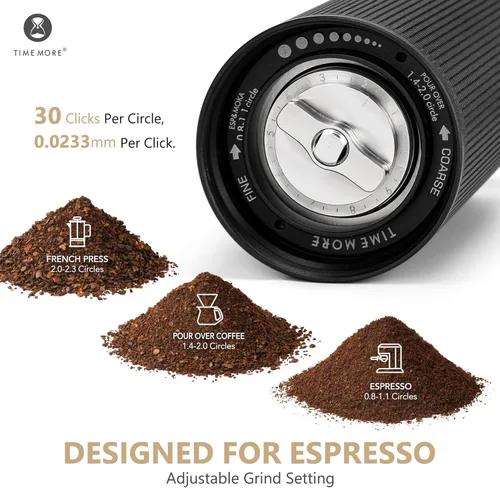 Miniatura 3 de TIMEMORE Chestnut C3 ESP Pro Molinillo de Café Manual, Molinillo de Café Manual de Rebaba Cónica de Acero Inoxidable S2C con Mango Plegable
