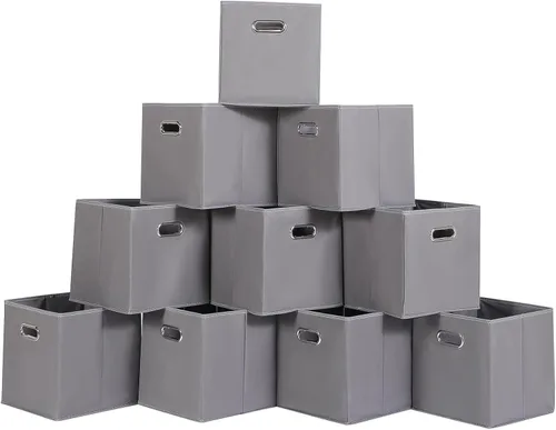 Miniatura 51 de Cubos de Almacenamiento Plegables Negros, Cajas de Almacenamiento de Tela, Organizadores de Cubos con Asas Duales para Organizador del Hogar, Juego