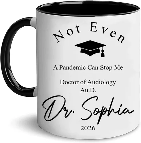 Miniatura 8 de A62227 - Taza de regalo de graduación personalizada con datos nutricionales de doctorado, nombre personalizado y año para mujeres, regalos de nuevo