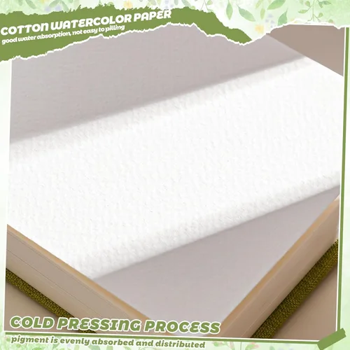 Miniatura 4 de 40 hojas de acuarela de 4 x 6 pulgadas, 140 libras/300 GSM, cuaderno de bocetos de acuarela de prensa en frío, cuaderno de acuarela para pintar
