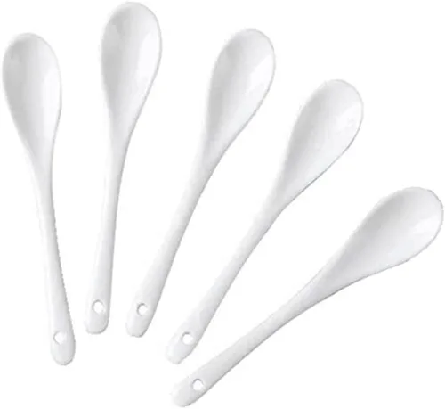 Miniatura 3 de Misaso Cucharas de huevo de porcelana blanca, cucharas de cerámica, cuchara de café, cuchara de postre cuchara de servir