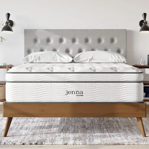 Miniatura 12 de Modway Jenna - Colchón King de muelles interiores (8 pulgadas), Espuma, Blanco