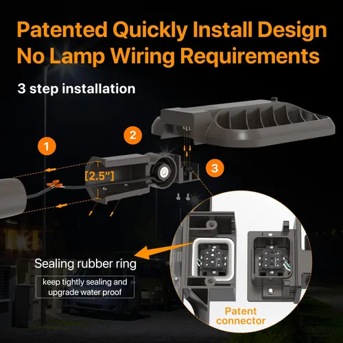 Miniatura 3 de Luces de estacionamiento de 200 W, paquete de 2 unidades, 30000 lm (150 LM/W) del atardecer al amanecer LED para exteriores, caja de zapatos, ajuste