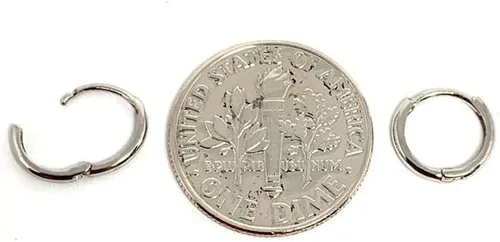 Miniatura 4 de Aretes en oro amarillo o blanco de 14K de 1.5mm de grosor (8x 8mm)