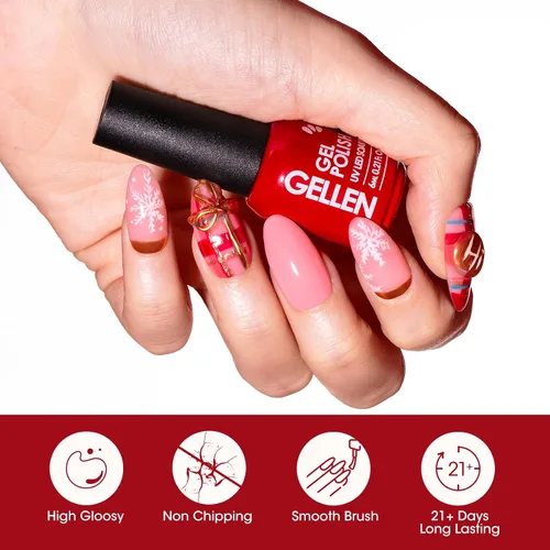 Miniatura 3 de Gellen - Juego de esmaltes de uñas de gel en 6 colores bonitos de la serie pastel, suaves, para decoración de uñas y manicura en casa de larga