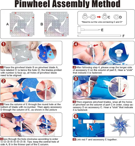 Miniatura 7 de HOOSUN Paquete de 10 molinillos reflectantes para patio y jardín, molinos de viento para exteriores, molinos de viento brillantes para decoración