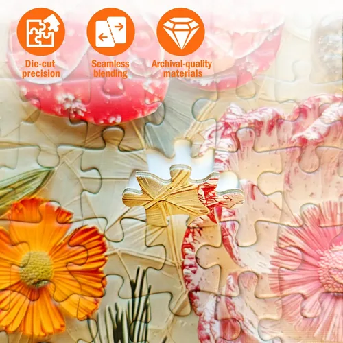 Miniatura 4 de Rompecabezas para adultos de 1000 piezas, rompecabezas de flores coloridas, rompecabezas cuadrado vibrante, juego desafiante para actividades