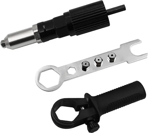 Miniatura 3 de TANIQIACA Kit adaptador de remachador eléctrico, juego de convertidor de pistola de remache de taladro, accesorios de herramientas de mano de metal