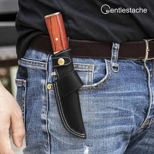 Miniatura 2 de Funda Horizontal para Cuchillo de Cinturón Gentlestache, Funda de Extraccion Compacta EDC en Negro