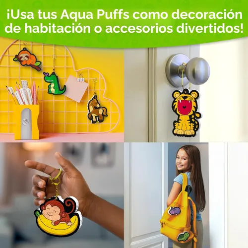 Miniatura 7 de Skillmatics Aqua Puffs - Kit de arte 3D, animales, pintura sin desorden por números, manualidades para niños, actividades de color de bricolaje