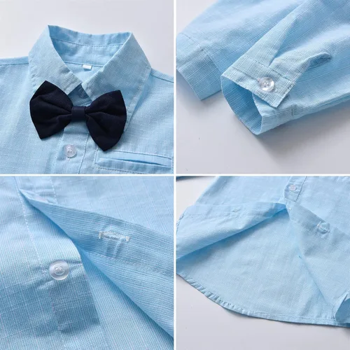 Miniatura 5 de SANGTREE - Conjuntos de traje de caballero para niños con tirantes extraíbles, de 3 meses a 14 años