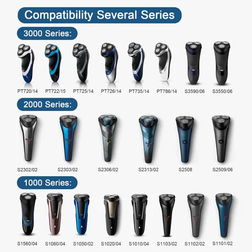 Miniatura 5 de Cabezales de repuesto SH30 compatibles con afeitadoras Philips Norelco Series 3000, 2000, 1000 y S738 Click and Style, paquete de 9