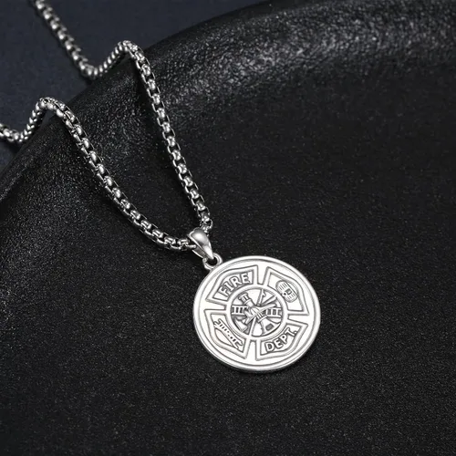 Miniatura 562 de Collar de plata de ley 925 con medalla de San Patrón, colgante de protección católica, amuleto, joyería religiosa para hombres y mujeres