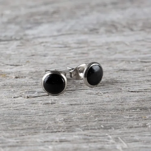 Miniatura 3 de Pendientes de madera orgánica para mujer Juego de pendientes con anillos de acero quirúrgico
