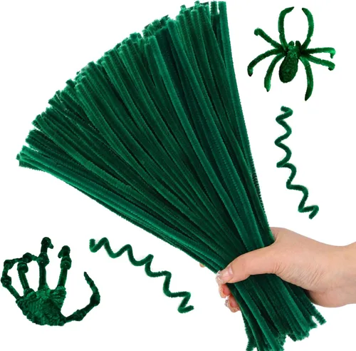 Miniatura 12 de Hssugi Limpiapipas plateadas, 100 piezas de limpiadores de pipas para manualidades, limpiadores de pipas dorados con purpurina a granel