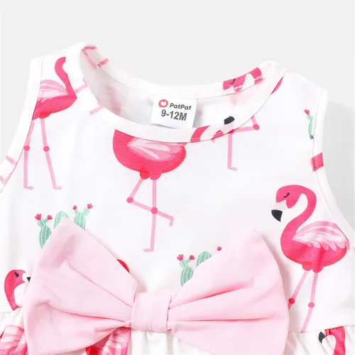 Miniatura 3 de PATPAT Conjunto de ropa de bebé niña de manga corta con volantes y pantalones florales