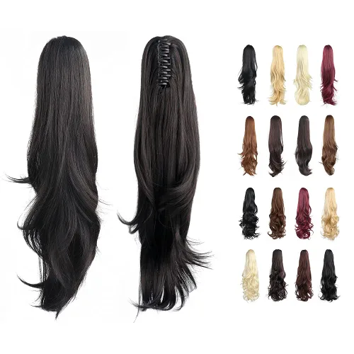 Miniatura 143 de Extensiones de cola de caballo de cabello rubio, extensiones de cola de caballo para mujer, pinza de extensiones de cabello rizado de 12 pulgadas