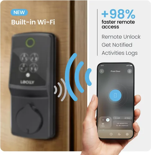 Miniatura 3 de Lockly Secure Pro (2025 Última Versión), Cerradura Inteligente con Wi-Fi Integrado, Nueva Generación de Cerradura de Puerta con Huella Dactilar