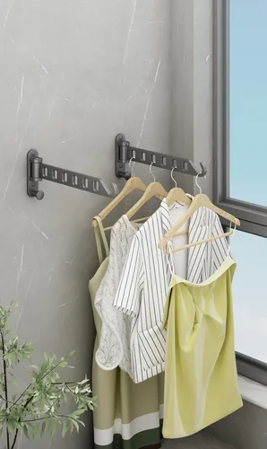 Miniatura 7 de JOOM Perchero de Ropa para Secar Montado en la Pared Perchero de Ropa Gris