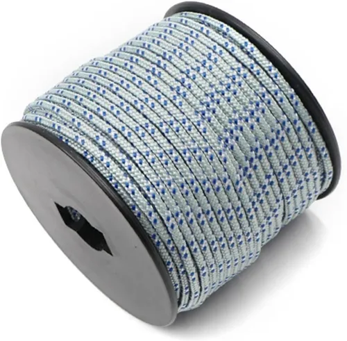 Miniatura 7 de Cuerda de nailon trenzada sólida de 1/8 pulgadas (3mm) de 164 pies, cordón paracord de 5 hebras, cuerda delgada para manualidades, multiusos